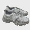 D's Mesh Contrast Running Shoes: Stylish Couple's Dad Shoes with Thick Sole, Lace-up Design for Men and Women