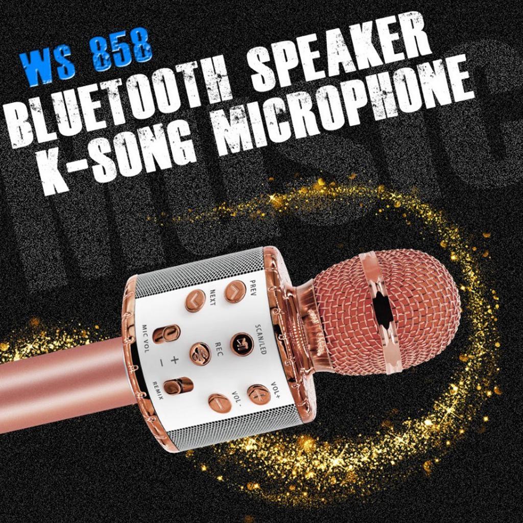 Wireless Microphone for Singing Recording with Colorful LED Lights Handheld BT Microphones Kids Karaoke Microphone Home KTV Player