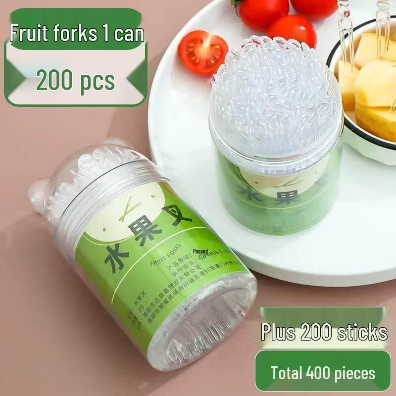 ZISIZ Disposable Food Grade Plastic Fruit Forks