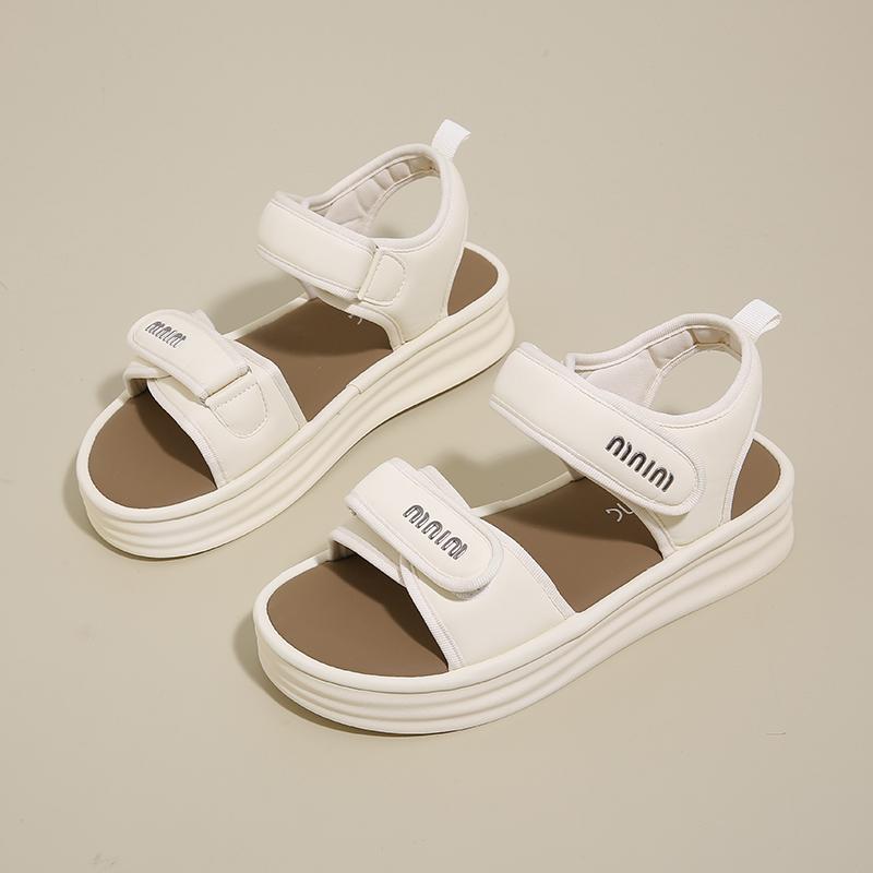 CRLAYDK Women's Rome Sandals Adjustable Strap Hook&Loop Shoes Comfort Platform Summer Walking Casual Beach Sports Slippers