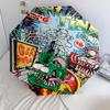 1pc Rat Fink pattern Umbrella Portable Folding Umbrella Iron Frame Hole Bone Structure Outdoor Home Umbrella