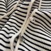 Women's Striped Hooded Knit Cardigan
