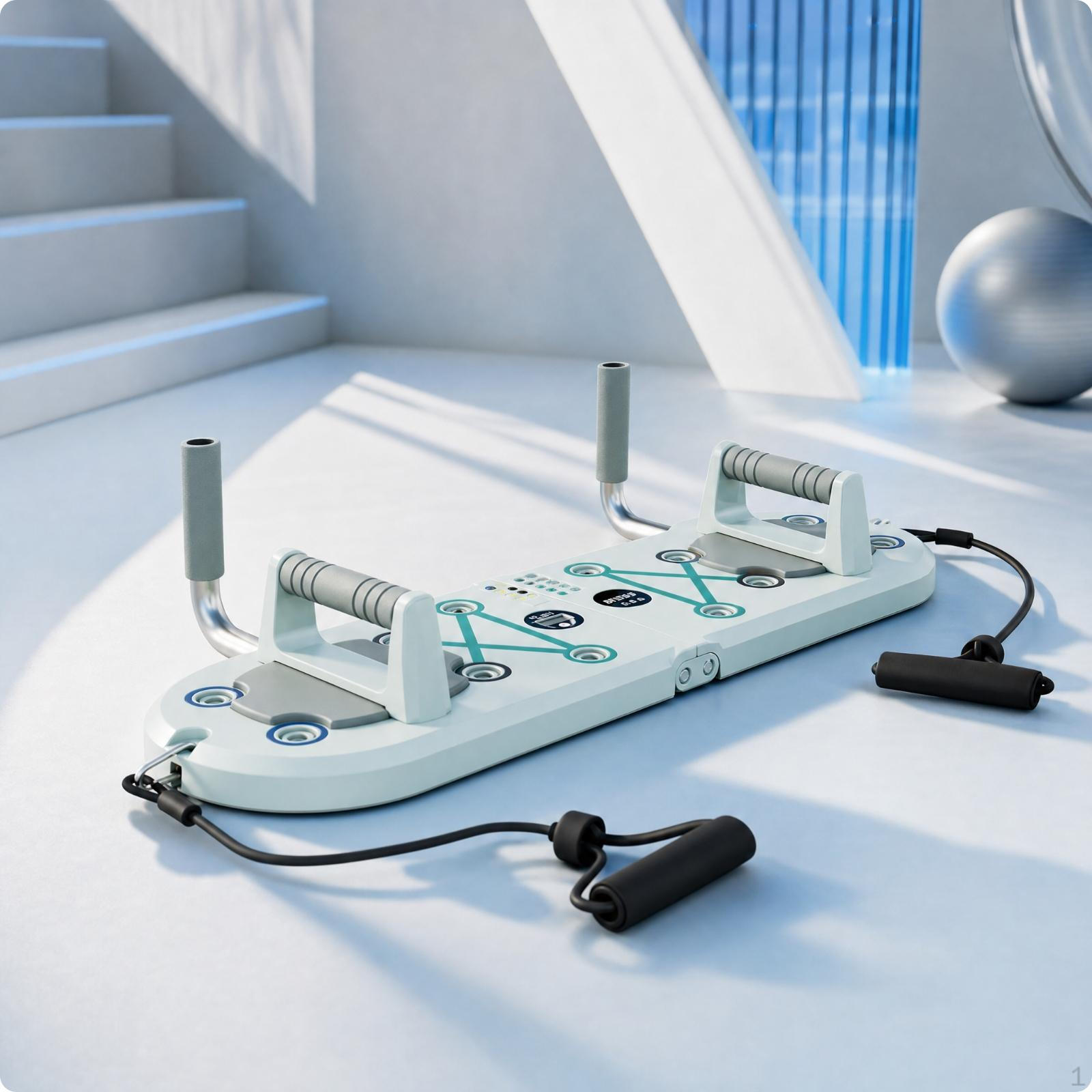 Push Board with Resistance Bands ThreeinSingle Pushes up Multifunction