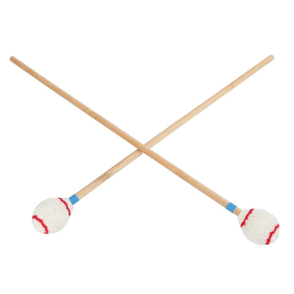 2Pcs Marimba Yarn Mallets Soft Comfortable Handle Medium Hard Heads Yarn Marimba Mallets Head for Instrument Playing