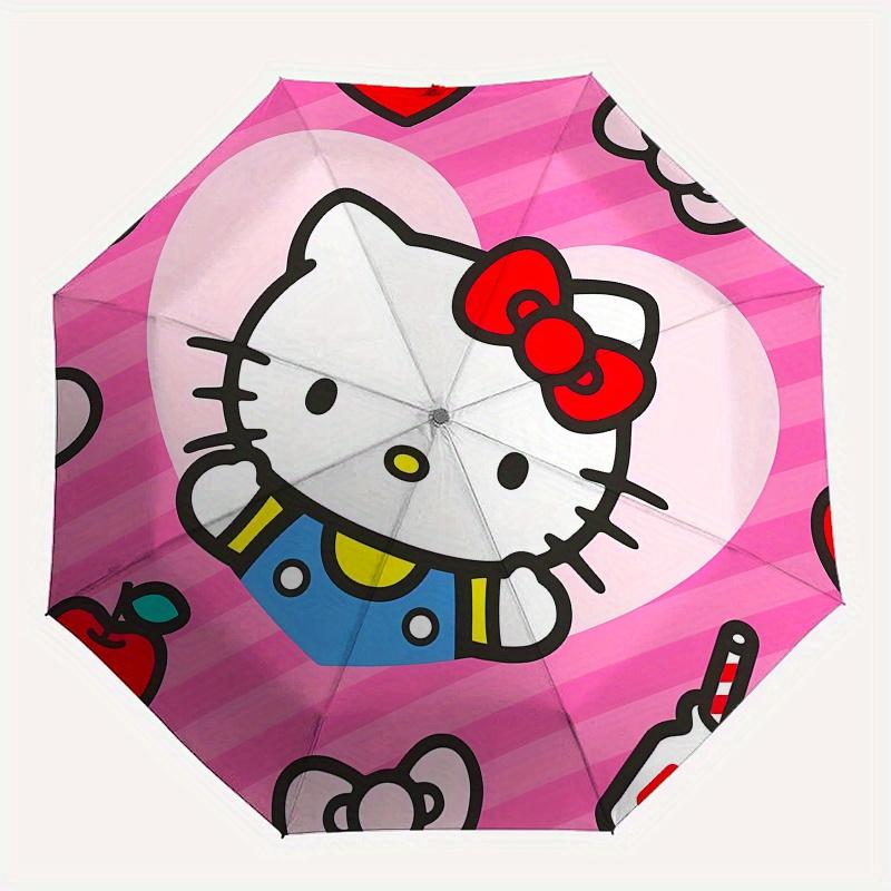 Hello Kitty,Bow Automatic Umbrella-Foldable, Durable 8-Bone Design, Compact and Stylish, Great for Camping, Halloween, Christmas, Mother's D