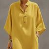 Summer Stand Collar Maxi Dress for Women Half Sleeve Button Up V Neck Long Dress Loose Flowy Beach Sundress with Pockets