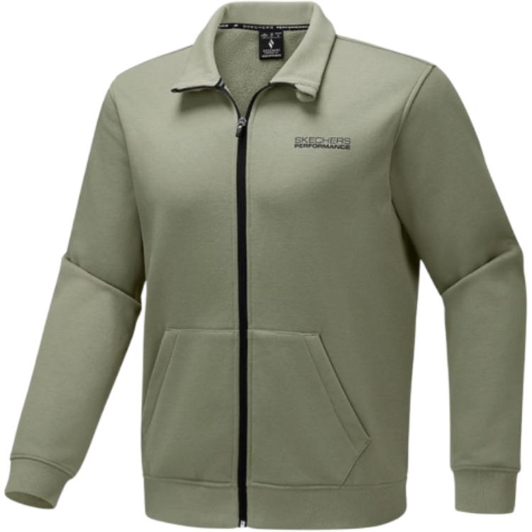 Skechers Basic Sports Series Knitted Zip Collar Jacket Men jackets P425M131-01DR S
