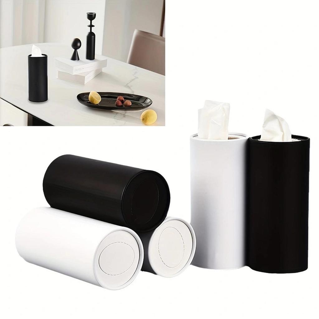 2pcs Round Car Tissue Holder Car Tissues Cylinder Tissue Barrel Drawn Paper Printing Creative Hand Drawn Paper for Truck Vehicle