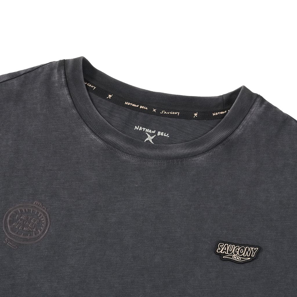 Saucony Fashion Comfortable Soft Versatile Short Sleeve T-Shirt Unisex Tops Dark-Gray SA3259ST13C-BK001