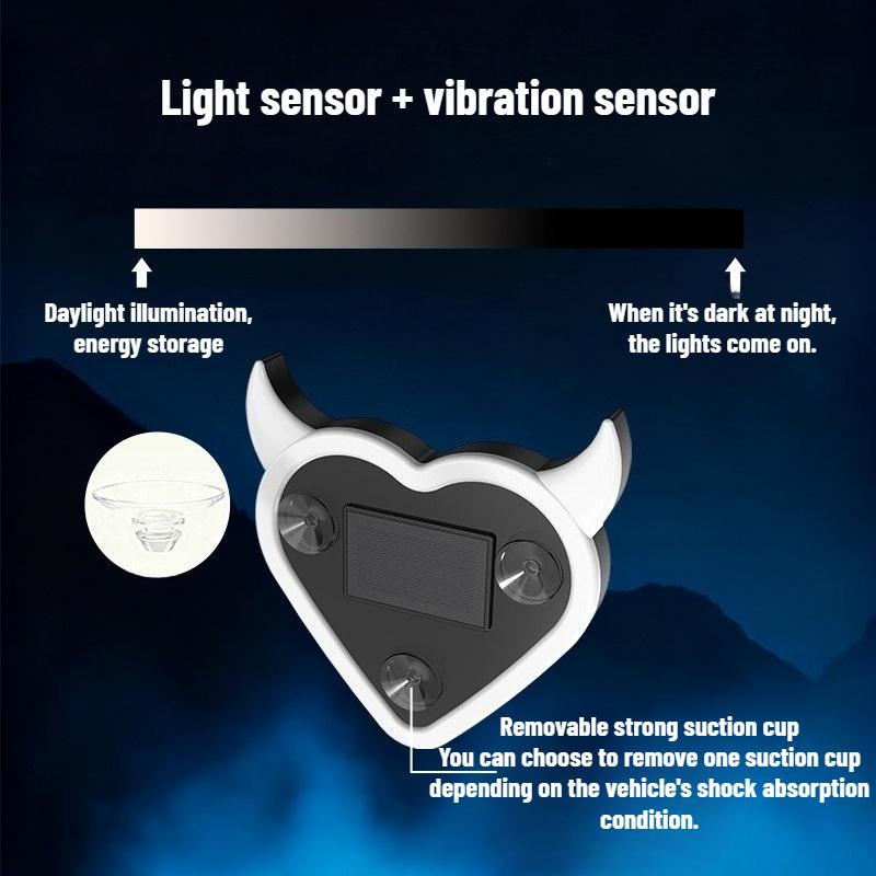 1Pc Romantic Solar Powered Car LED Heart Light, Color Changing Mood Lamp for Interior Decoration