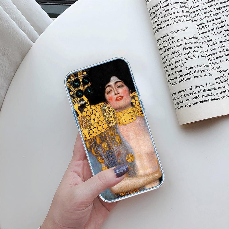 QE14 Gustav Klimt Transparent Phone Case for Samsung Galaxy A04 A04S A14 A23 A34 A54 M23 M33 M52 M53