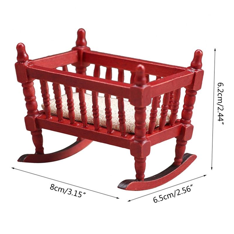 Wooden Dollhouse Shake Bed Decoration Toys for 6-8 Year Old Kids Pretend for Play Improve Intelligence Supplies