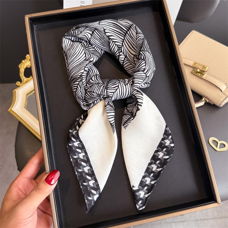 Luxury Brand Linen-Cotton Print Square Scarf Women Neck Tie Female Hair Bandana Headkerchief Shawl Wrap Hijab Echarpe