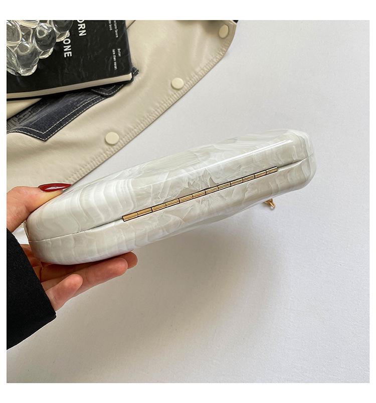 Sac à bandoulière en acrylique perlé effet marbre pour femme 2026