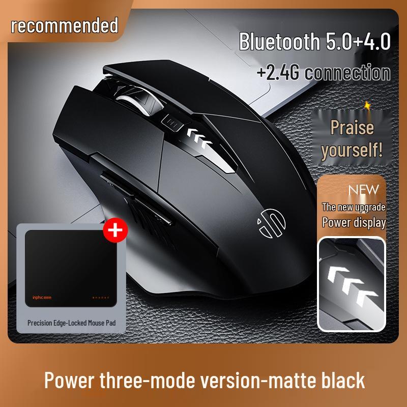 Inphic F1S Three-Mode Rechargeable Silent Wireless Bluetooth Mouse for Office & Gaming