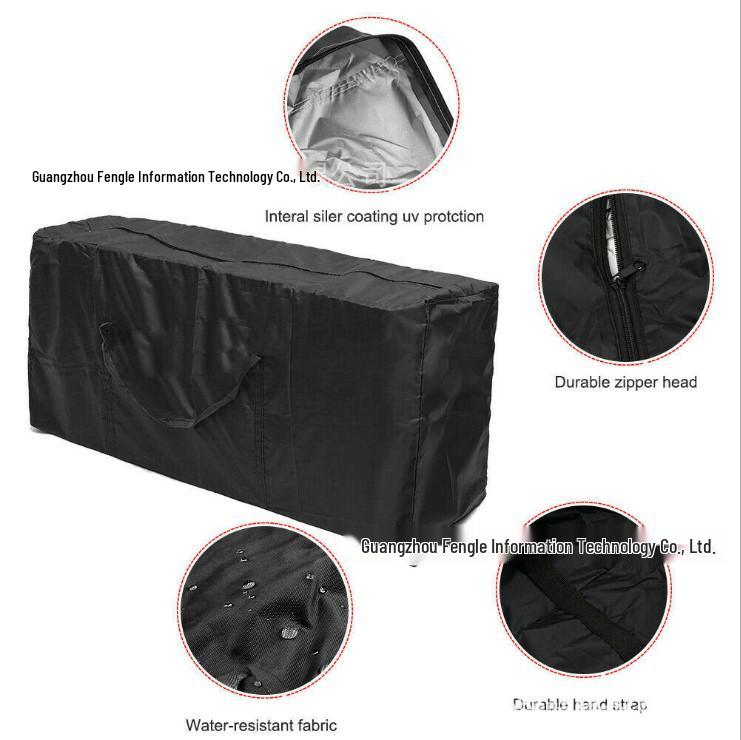 Black Outdoor Cushion Storage Bag - 210D Oxford Cloth