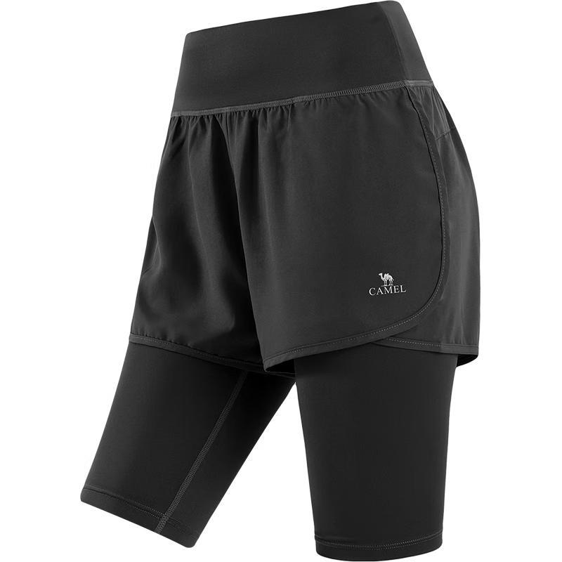 CAMEL Women s Quick-Dry Two-Piece Look Running Fitness Capris L