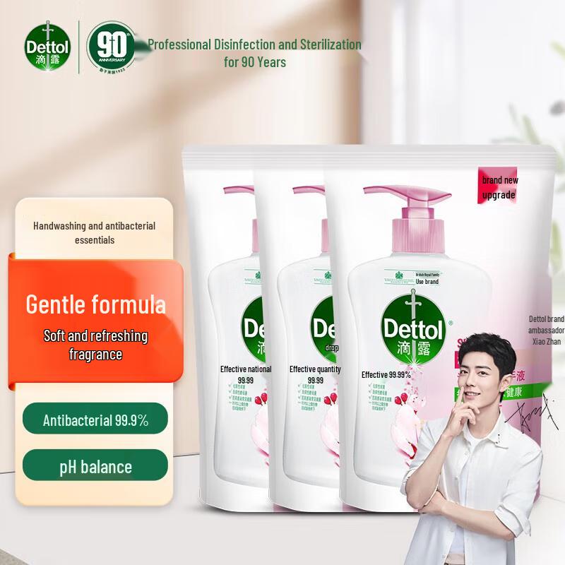 Dettol Moisturizing Antibacterial Hand Sanitizer Refill - 3x450g