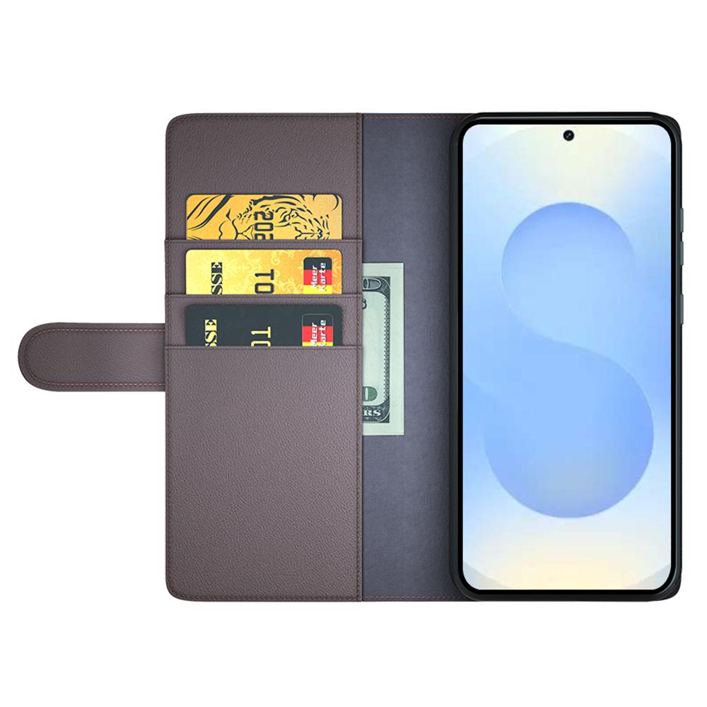 For Samsung Galaxy S26+ Case Genuine Split Leather Phone Cover with Wallet Stand