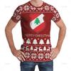The Republic-of Lebanon Map Flag 3D Print T Shirt Lebanon Coat Of Arms Graphic Tee Shirts Vintage Ethnic Short Sleeves T-shirts