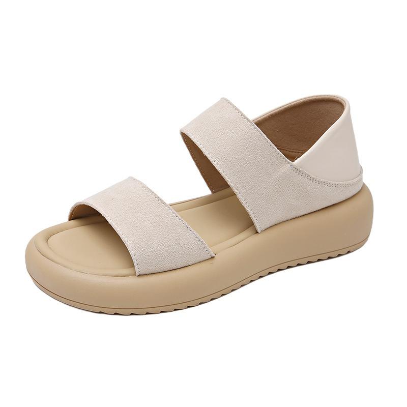 Retro sandals women's new summer outer wear with skirts versatile, not tired, soft soles and two slippers
