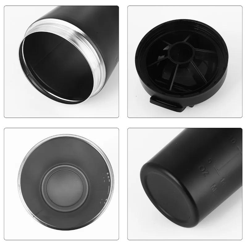 500/750ml Stainless Steel Protein Powder Shaker Bottle with Steel Ball and Scale Leak Proof Gym Fitness Sport Whey Shakes Cup