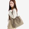 Multi-compartment Women's Shoulder Bag Nylon with Cowhide Large Capacity Tote Bag
