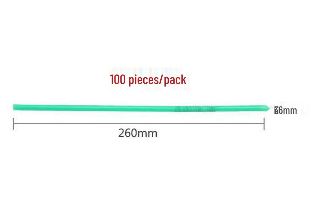 26cm Artistic Colorful Bendable Straw, Individually Wrapped for Drinks & Milk Tea, Food-Grade Disposable for Commercial Use