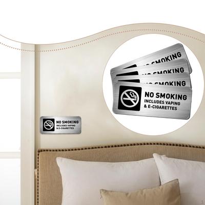 4 Pieces No Smoking Signs Sturdy Sticker for Public Restroom Rest Stop Hotel
