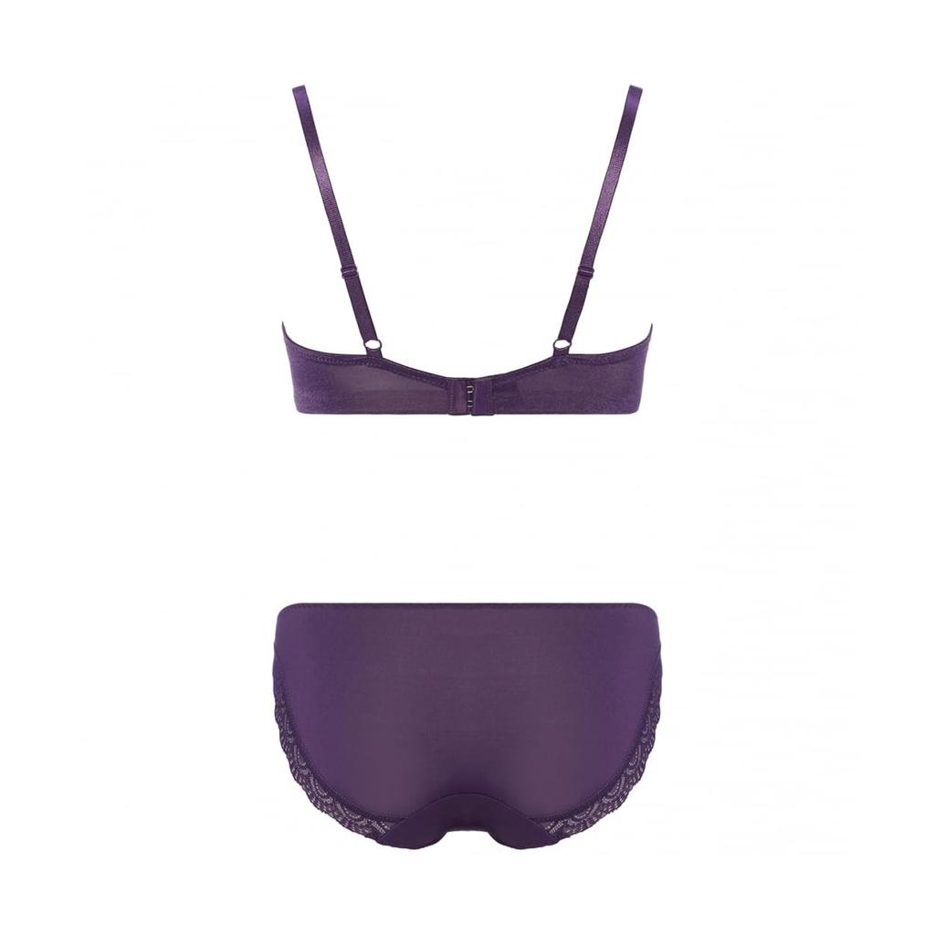 AMOSTYLE BY Triumph Entry Collection Backless Bra Panty Beloved M007 Size B65M & Set, Flower, (Blue),