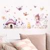 Cute Fairy Reading Wall Sticker For Baby Girls Nursary Room Kids Room Background Children's Room Wall Decals
