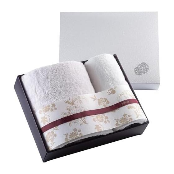 Imabari Towel Towel Set Bath Towel Face Towel Gift 100% Cotton Made in Japan sara-la irodori 2 Piece Set Pink White Celebration Family Gift Wedding