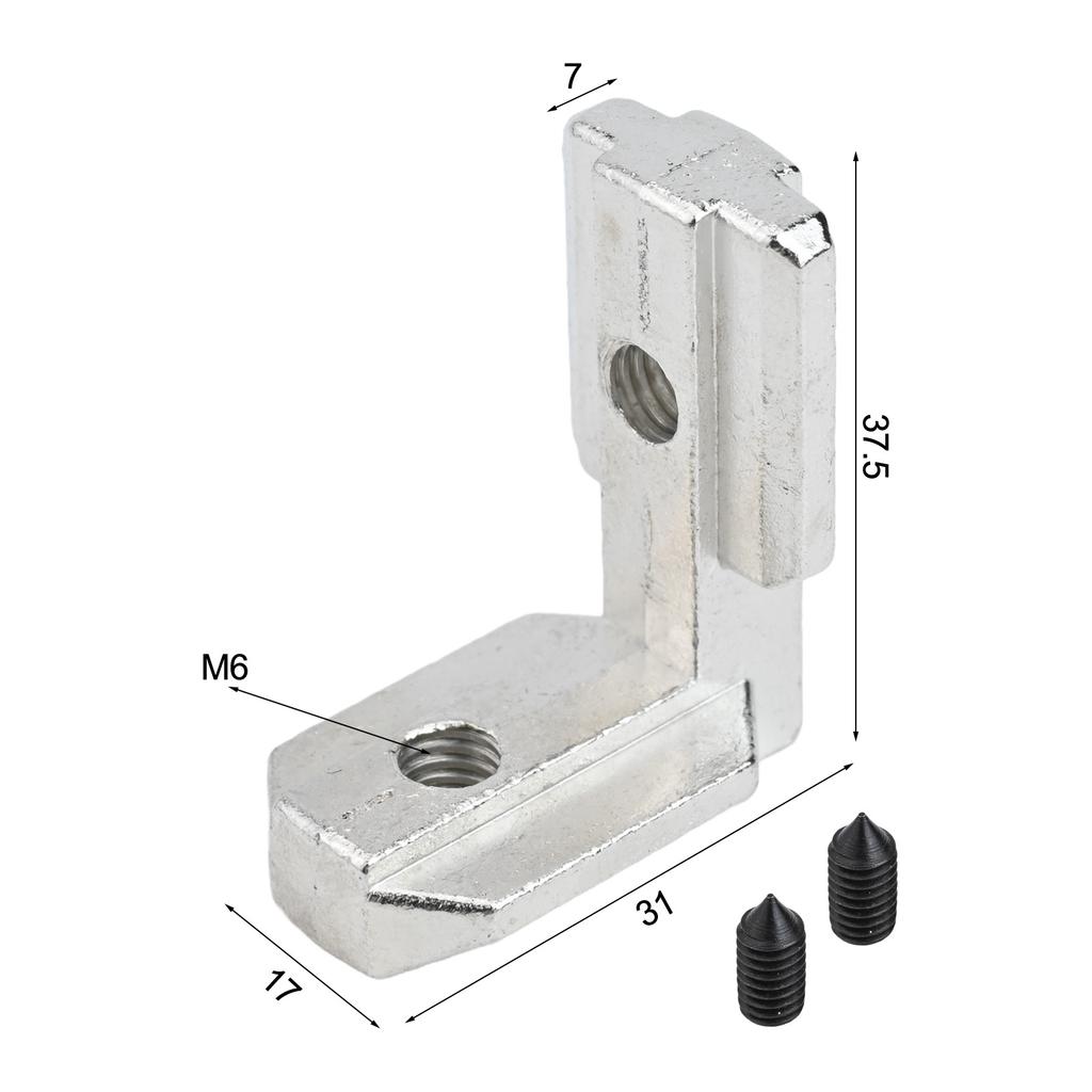 20Pcs Silver 4040 T Slot L Shape Corner Bracket With 40Pcs Screws For Aluminum Profiles With A Slot Size Of 6mm Hardware Tools