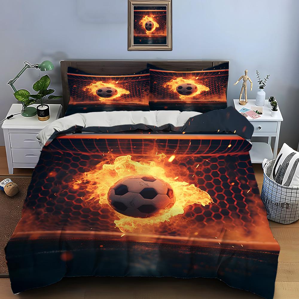 Football Print Bedding Set Sports Enthusiast Duvet Cover 1 Duvet Cover 2 Pillowcases Adult And Children Bedding Set Luxury Gifts