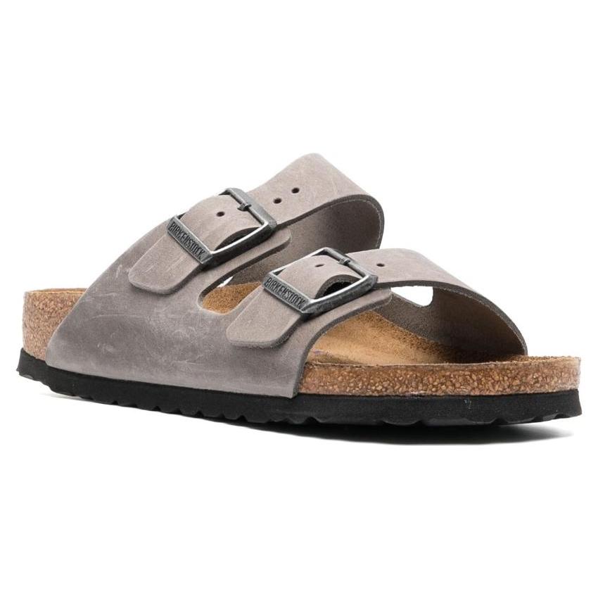 Birkenstock Arizona Soft Footbed Oiled Leather Sandals 'Iron' Women's 1013645
