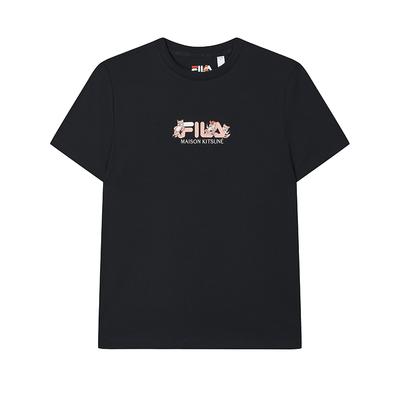 Fila Original Orange Fox Fashion Trendy Comfortable Versatile Breathable Casual Logo Fox Short Sleeve T-Shirt Women T-Shirt F11W529102F-NV