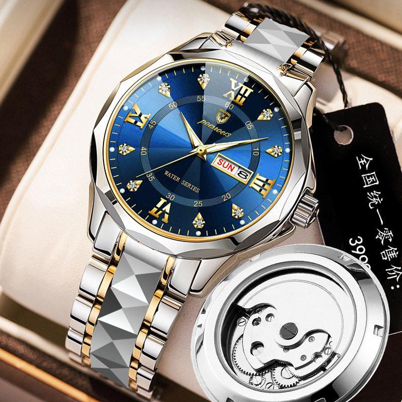 Relógio Automático Skeleton Importado Suíço - Feminino & Masculino Luminoso à Prova d'Água