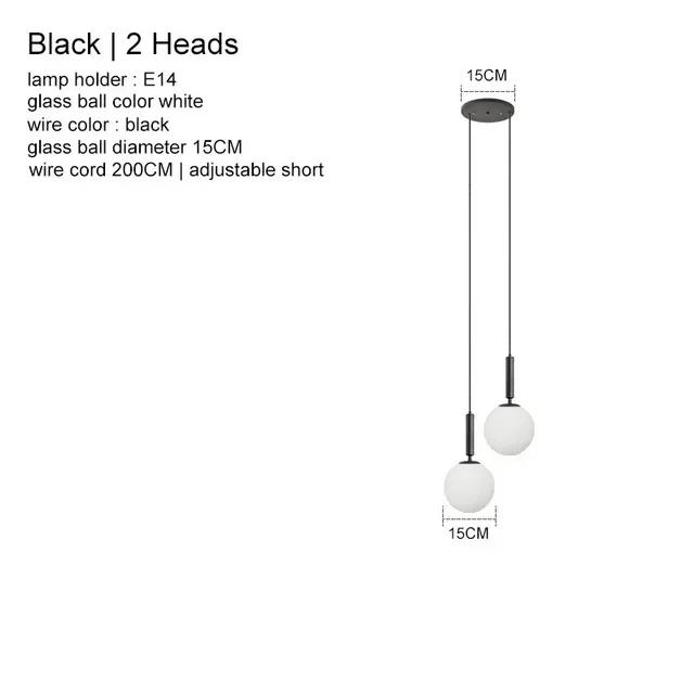 Modern Glass Pendant Light Brass Black Milk Ball LED Chandeliers Lighting for Bedroom Dining Stairs Ceiling Hanging Lamp Lustres