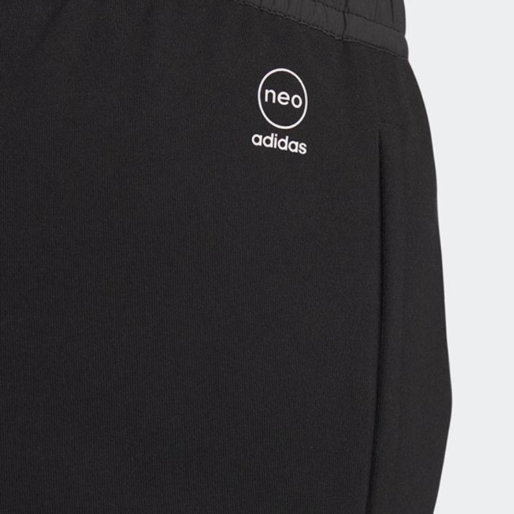 Adidas Neo Side Stripe Casual Tapered Knit Retro Sports Pants Women Pants Black IK5099