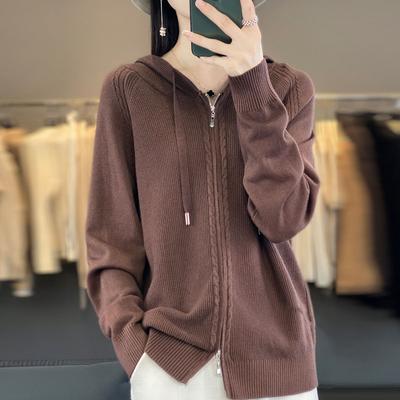Sweater For Women Hooded Zippered Cardigan Fashion Sweater Women Leisure Sweater Plus Size