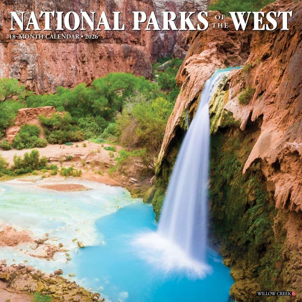 Willow Creek Press, National Parks West Travel and Events 2026 Wall Calendar, 12   X 12  , 18-Month Calendar with Stapled Binding