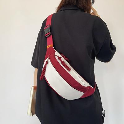 Canvas Brusttasche Damen Schulter Nische Vielseitig Fahrrad Messenger Bag Damen Student Sport Bauchtasche Herren