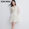 VEROMODA Women's Fall 2026 Rhinestone Button A-Line Midi Dress