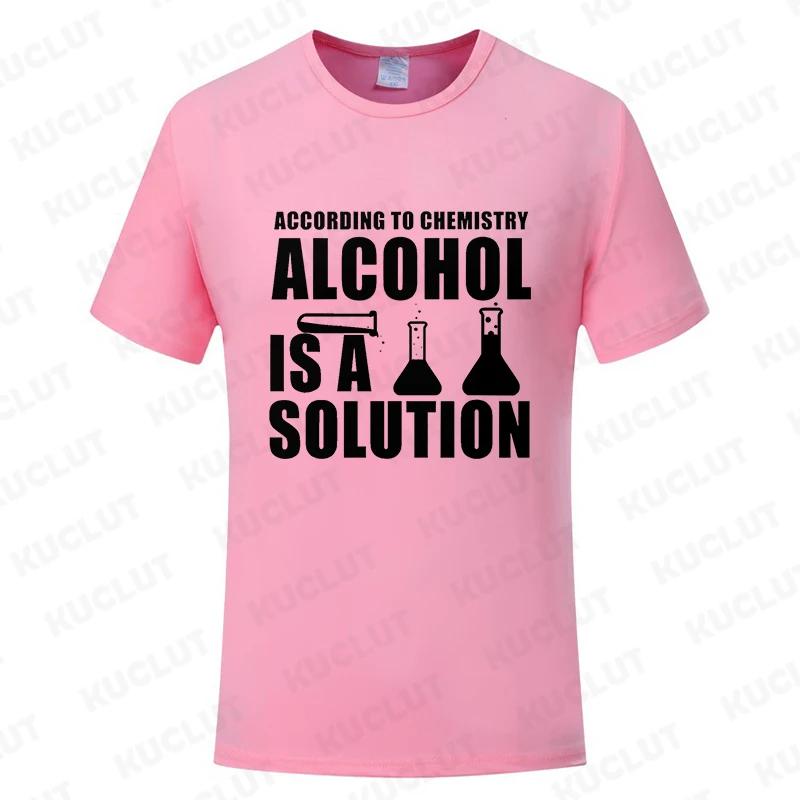 Funny Chemistry Nerd Science Alcohol Solution Male T-Shirt Tees for Men Casual T Shirts Fashion Summer Tshirts Top Teacher Gifts