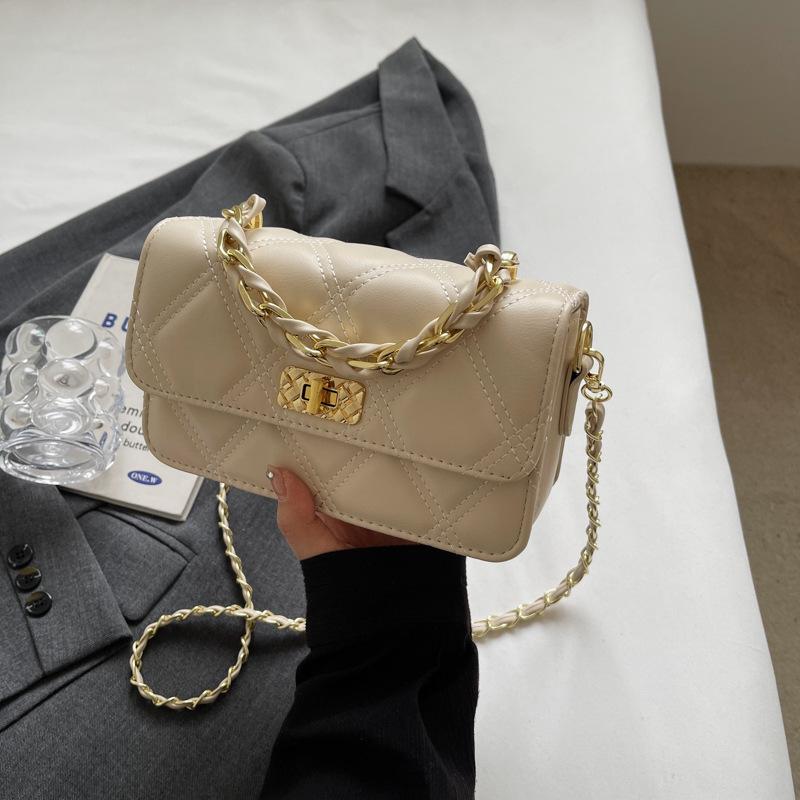 This Year's Popular Diamond Chain Small Bag Women's 2025 Summer New Trendy Versatile Messenger Bag High-end Small Square Bag