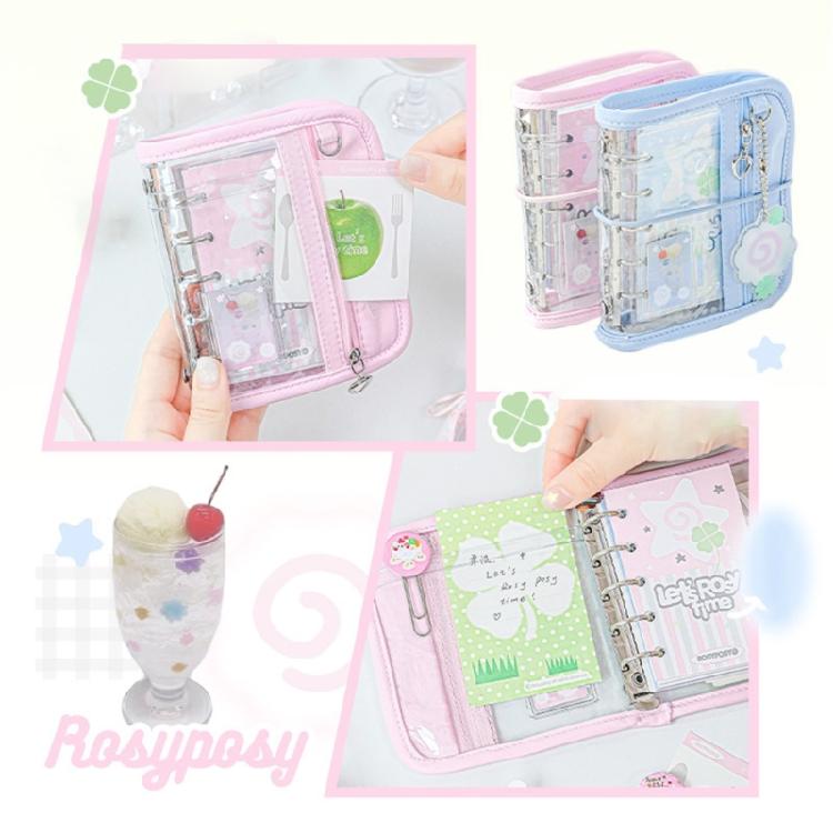 PVC 5 Rings Binder Notebook with Refill Paper 5 Hole Binder Journal Planner PVC 5 Rings Binder with Card Pocket