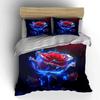 "Glowing Rose Artwork Set Decor" Soft Skin-Friendly Bedding Set Includes 1 Duvet Cover And 2 Pillowcase Gift