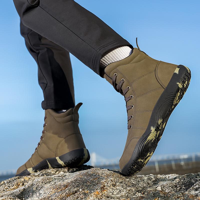 Damskie buty trekkingowe antypoślizgowe Męskie szerokie buty sportowe codzienne do trekkingu wspinaczki Modne wysokie buty ze skóry PU Wodoodporne