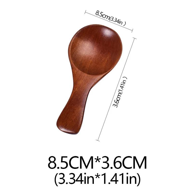 Mini Natural Wooden Short Handle Scoop Tea Honey Coffee Salt Sugar Spoon Cooking Tools Household Kitchen Gadgets