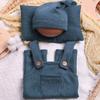 Infants Photo Shoots Apparel Set Solid Color Jumpsuits and Knotted Hat Pillow Photography Props for Baby Pictures Taking